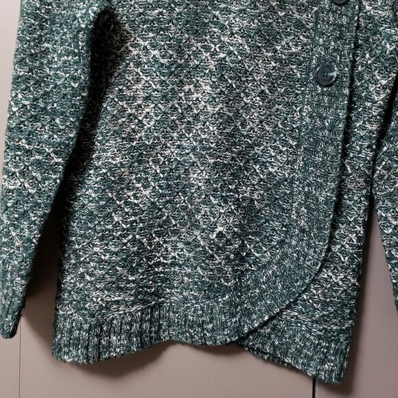 Cleo Petite Button Wrap Cowl Neck Sweater - Picture 3 of 8